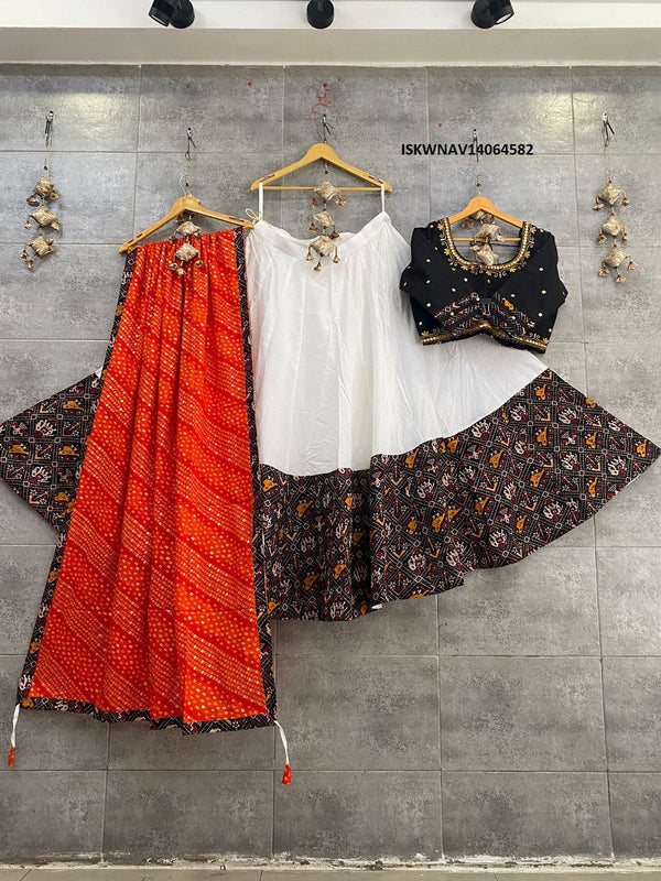 Cotton Lehenga With Blouse And Printed Dupatta-ISKWNAV14064582