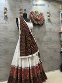 Printed Cotton Lehenga With Blouse And Dupatta-ISKWNAV14064583