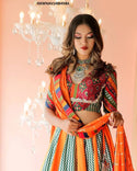 Digital Printed Maslin Cotton Lehenga With Blouse And Georgette Dupatta-ISKWNAV14064584