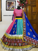 Digital Printed Butter Silk Lehenga With Blouse And Dupatta-ISKWNAV1406LC1055