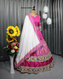 Digital Printed Chinon Silk Lehenga With Blouse And Dupatta-ISKWNAV1906KS1178