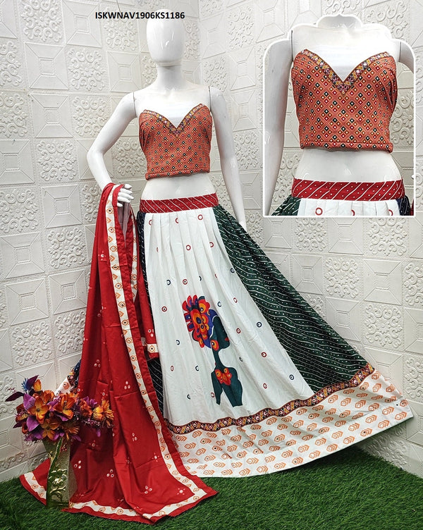 Digital Printed Butter Silk Lehenga With Blouse And Dupatta-ISKWNAV1906KS1186