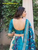 Printed Dola Silk Lehenga With Blouse And Dupatta-ISKWNAV2006LNB1651