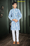 Printed Cotton Kurta With Pajama-ISKM05074714