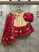 Foil Printed Pashmina Silk Lehenga With Blouse And Modal Dupatta-ISKWNAV24074839