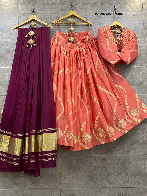 Digital Printed Crepe Silk Lehenga With Blouse And Modal Dupatta-ISKWNAV25074845