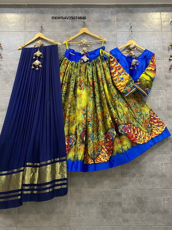 Digital Printed Crepe Silk Lehenga With Blouse And Modal Dupatta-ISKWNAV25074846