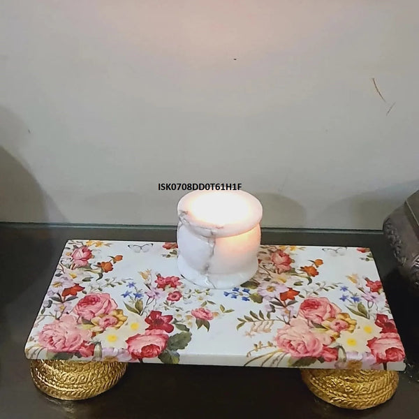 Chowki With T-light Bowl Stand-ISK0708DD0T61H1F