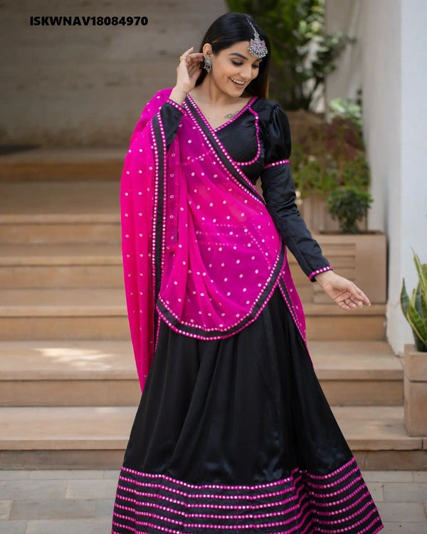 Maslin Cotton Lehenga With Blouse And Dupatta-ISKWNAV18084970