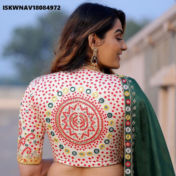 Digital Printed Maslin Cotton Lehenga With Blouse And Dupatta-ISKWNAV18084972