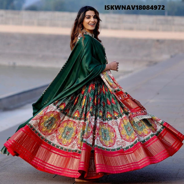 Digital Printed Maslin Cotton Lehenga With Blouse And Dupatta-ISKWNAV18084972