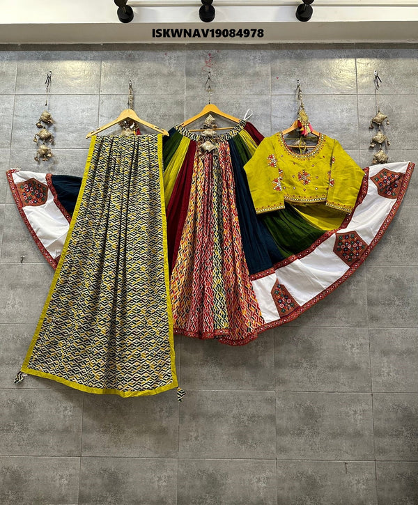 Cotton Lehenga With Blouse And Printed Dupatta-ISKWNAV19084978