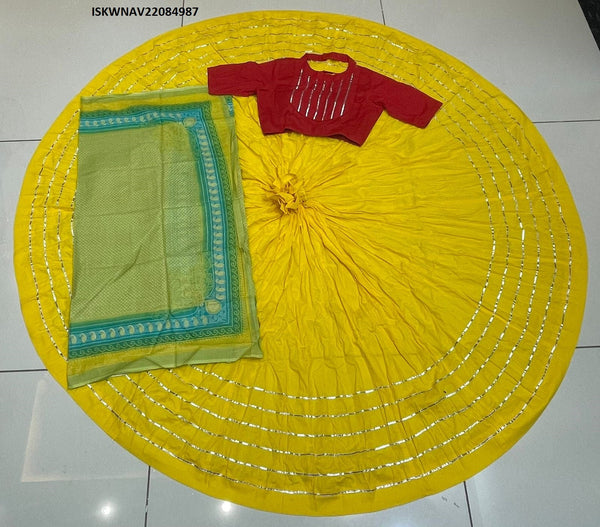 Cotton Lehenga With Blouse And Malmal Cotton Dupatta-ISKWNAV22084987