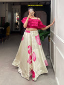 Digital Printed Zari Satin Lehenga With Taffeta Silk Blouse-ISKWLH24085028