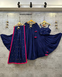 Rayon Cotton Lehenga With Sleeveless Blouse And Dupatta-ISKWNAV24085030