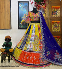 Digital Printed Maslin Cotton Lehenga With Blouse And Georgette Dupatta-ISKWNAV0610ALC035