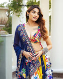 Digital Printed Maslin Cotton Lehenga With Blouse And Georgette Dupatta-ISKWNAV0610ALC035