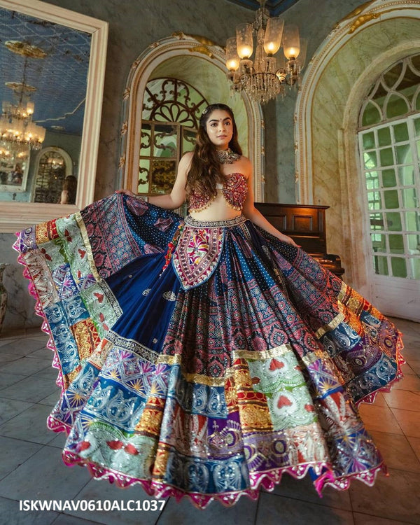 Digital Printed Butter Silk Lehenga With Blouse And Dupatta-ISKWNAV0610ALC1037