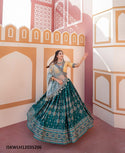 Foil Printed Chinon Lehenga With Padded Blouse And Organza Dupatta-ISKWLH12035206