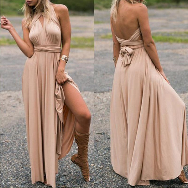 way Wrap Convertible Boho Maxi Club Red Dress Bandage Long Party Bridesmaids Infinity Robe Longue Femme - Ishaanya